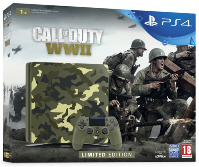 Sony Playstation 4 Slim 1 TB Terepmintás + Call of Duty WWII Bundle