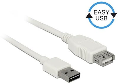 Delock EASY-USB 2.0 Bővítő kábel 2m Fehér