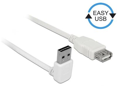 Delock EASY-USB 2.0 Bővítő kábel 5m Fehér
