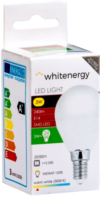 Whitenergy 10360 G45 3W E14 LED Izzó - Meleg Fehér
