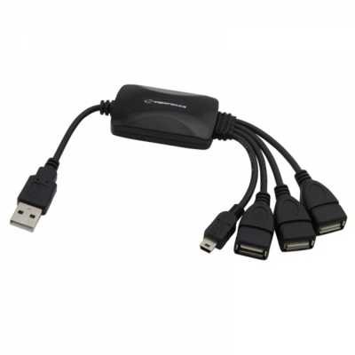 Esperanza EA114 USB 2.0 HUB (3 + 1 port) - Fekete