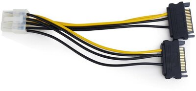 Gembird CC-PSU-83 8-pin PCI-E -> 2x SATA táp adapter