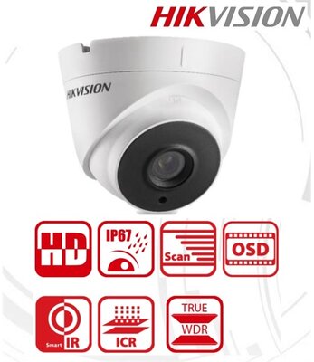 Hikvision DS-2CE56D8T-IT3 Turret HD-TVI kamera, kültéri, 2MP, 2,8mm, EXIR40m, ICR, IP67, 3DNR, BLC, WDR