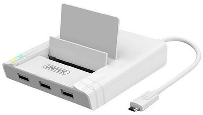 Unitek dokkoló állomások smartphone OTG + hub USB 2.0 + Ethernet, Y-2175