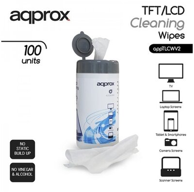 APPROX APPTLCWV2 Tisztitókendő, TFT/LCD, 100db