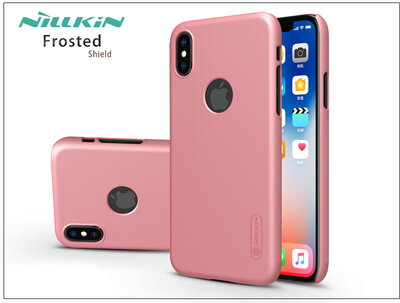 Apple iPhone X hátlap képernyővédő fóliával - Nillkin Frosted Shield Logo - rose gold