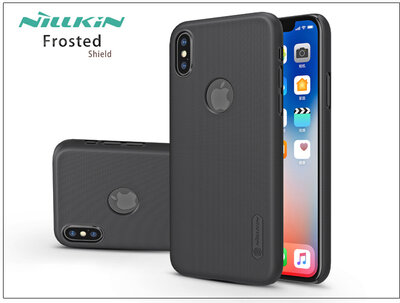 Apple iPhone X hátlap képernyővédő fóliával - Nillkin Frosted Shield Logo - fekete