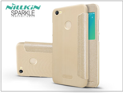 Xiaomi Redmi Note 5A oldalra nyíló flipes tok - Nillkin Sparkle - gold