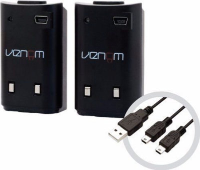 Venom VS2894 Xbox 360 controller akkumulátor + USB töltőkábel (Twin Pack)