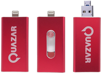 Quazar 16GB i-Storer USB 3.0 - Lightning - micro USB Pendrive - Piros