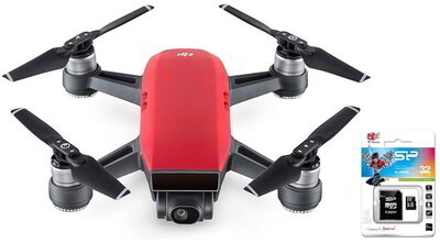 DJI Spark Lava Drón - Vörös/Fekete + Ajándék 32GB microSD