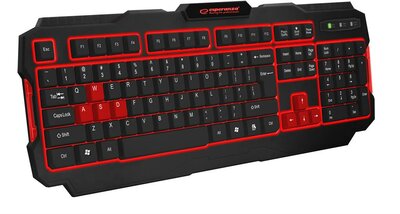 Esperanza Shadow Gaming Billentyűzet ENG - Fekete/Piros