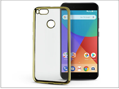 Haffner Jelly Electro Xiaomi Mi A1 Szilikon Tok - Áttetsző/Arany