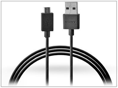Sony gyári micro USB adat- és töltőkábel 100 cm-es vezetékkel - UCB16 black (ECO csomagolás)