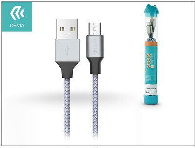 USB - micro USB adat- és töltőkábel 1 m-es vezetékkel - Devia Tube for Android USB 2.4A