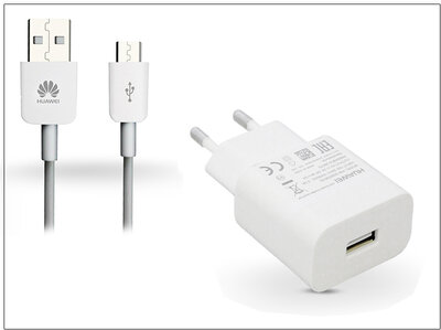 Huawei gyári USB hálózati töltő adapter + micro USB adatkábel - 5V/2A és 9V/2A - Quick Charge HW-059200EHQ white (ECO csomagolás)