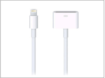 Apple iPhone 5/5S/5C/SE/iPad 4/iPad Mini eredeti, gyári Lightning adapter kábel korábbi 30 pólusú csatlakozó illesztéséhez - MD824ZM/A