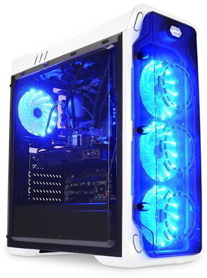 LC-Power Gaming 988W Blue Typhoon Window Számítógépház - Fehér