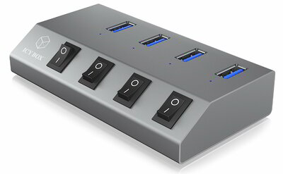 RaidSonic ICY BOX USB 3.0 HUB (4 port) Ezüst