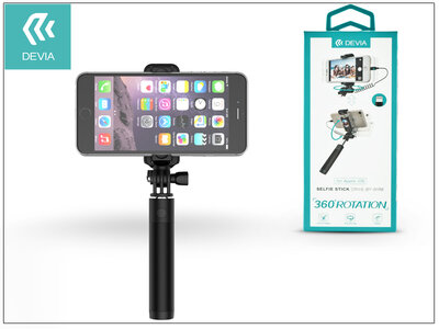 Devia 360 iPhone Rotation Selfie Holder szelfi bot exponáló gombbal, Lightning csatlakozóval - fekete