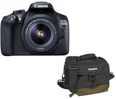 CANON EOS 1300D + EF-S 18-55mm f/3.5-5.6 IS II + 100EG táska + 8Gb kit