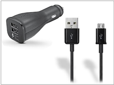 Samsung gyári USB szivargyújtós töltő adapter + micro USB adatkábel - 5V/2A - EP-LN920 Adaptive Fast Charging + ECC1DU4BBE black  (ECO csomagolás)