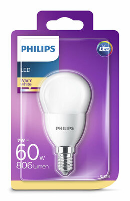 Philips LED Kisgömb izzó 7W 806lm 2700K E14 - Meleg fehér