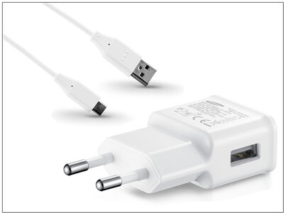 Samsung hálózati USB töltő adapter + USB Type-C adatkábel (5V / 2A) Fehér (ECO csomaglás)