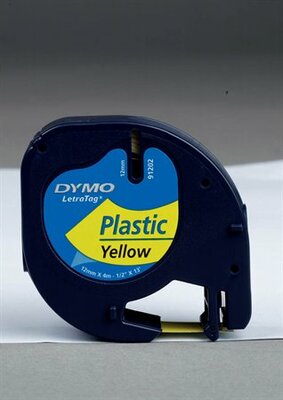 Dymo Letratag 12mm Festékszalag - Sárga alapon fekete