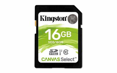 Kingston 16GB Canvas Select SDHC UHS-I CL10 memóriakártya