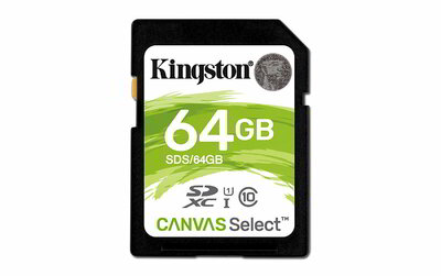 Kingston 64GB Canvas Select SDXC UHS-I CL10 memóriakártya