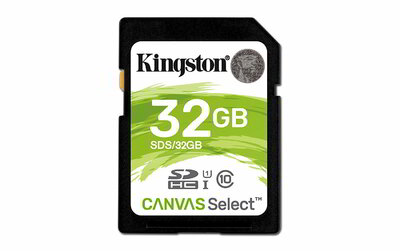 Kingston 32GB Canvas Select SDHC UHS-I CL10 memóriakártya