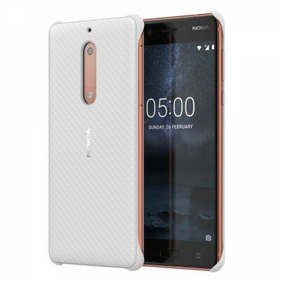 Nokia 5 műanyag hátlap - Fehér karbont mintás