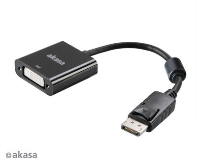 Akasa DisplayPort - DVI Fekete Aktív Átalakító Fekete