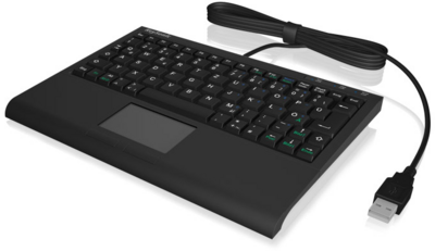 RaidSonic IcyBox KeySonic USB Mini Billentyűzet ENG + smart touchpad - Fekete