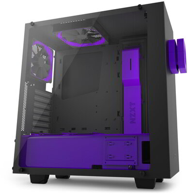 NZXT S340 Elite Window Számítógépház - Fekete/Lila