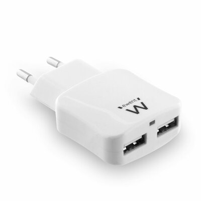 Ewent EW1302 Smart Hálózati USB töltő 2-Portos (2.4A) Fehér