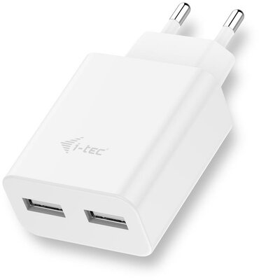 i-tec CHARGER2A4W Hálózati 2x USB töltő (5V / 2.4A) Fehér