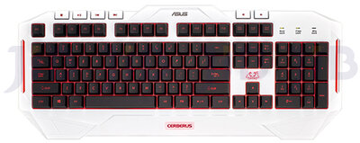 Asus Cerberus Arctic magyar USB játékos billentyűzet, fehér