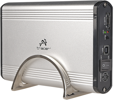 Tracer 302E 3.5" USB 2.0 / eSATA Külső HDD ház - Ezüst