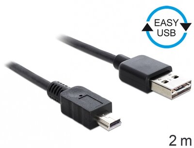Delock EASY-USB 2.0 -A apa > USB 2.0 mini apa kábel, 2 m
