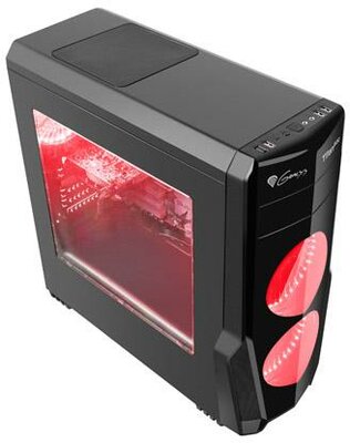 Genesis TITAN 800 Window Számítógépház - Fekete/Piros
