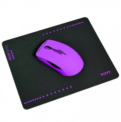 Port designs Neon Wireless Egér - Lila + Egérpad