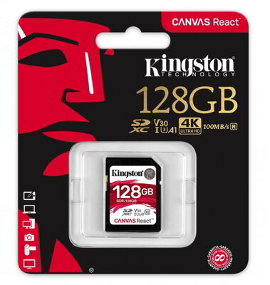 Kingston 128GB Canvas React SDXC UHS-I CL10 memóriakártya