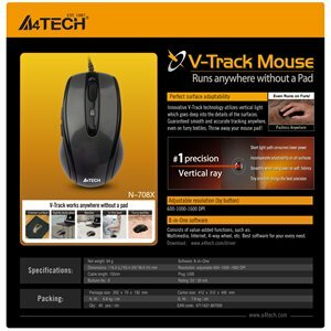 A4TECH V-Track Vezetékes Optikai Egér - Fekete