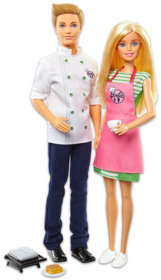 Mattel FHP64 Barbie: Cukrász Barbie és Ken baba - 2 darabos szett kiegészítőkkel