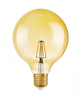 Osram 51 non-dim 7W E27 LED Vintage 1906 GLOBE125 Arany üveg izzó - Meleg fehér