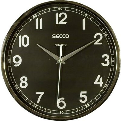 Secco S TS6019-61 Falióra 24 cm - fekete számlap króm színű keret