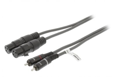 Sweex SWOP15230E30 2x XLR anya - 2x RCA apa kábel 3m - Sötétszürke