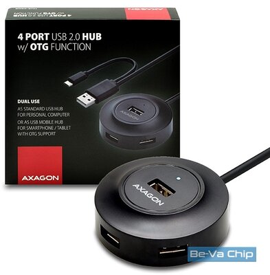 AXAGON HUE-X6GB USB 2.0 HUB (4 port) OTG Funkcióval Fekete